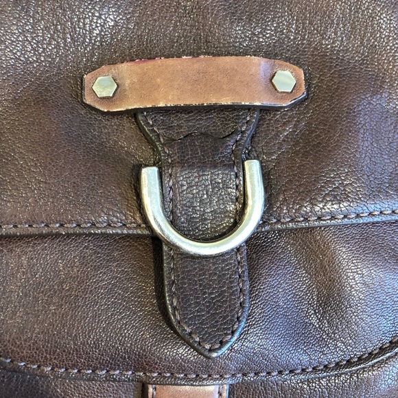 Cole Hann Brown leather crossbody vintage style - Picture 5 of 8